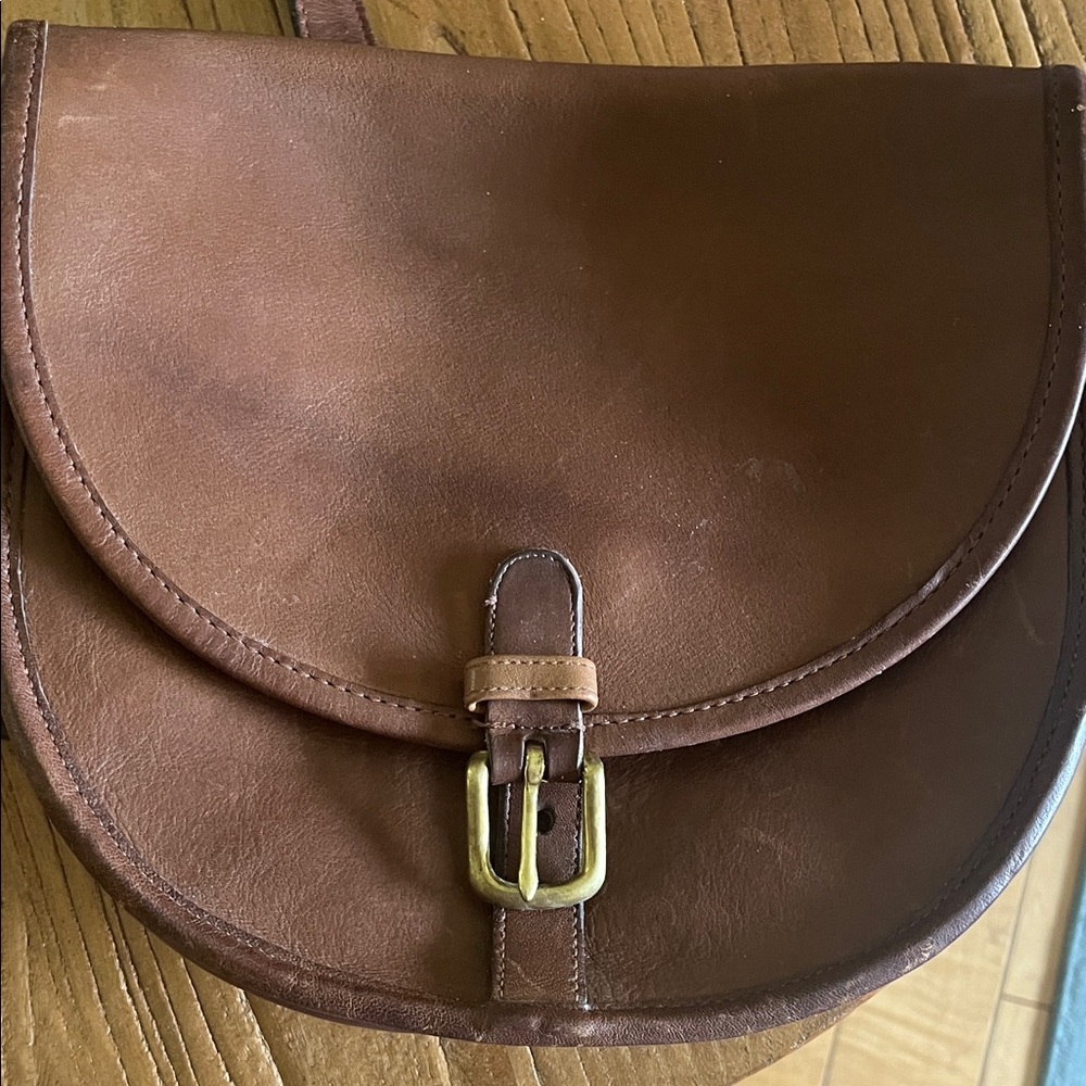 Vintage NYC 1980’sCoach Brown Leather Crossbody Riding Bag original papers & tag - Picture 2 of 16